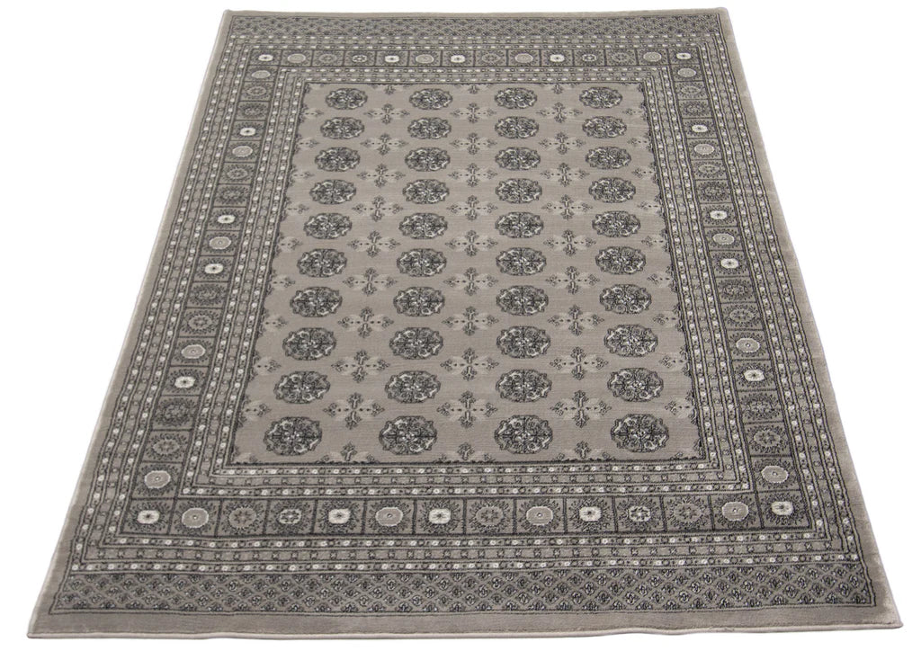 Navoi Bokhara Traditional Area Rug Grey therugsoutlet.ca