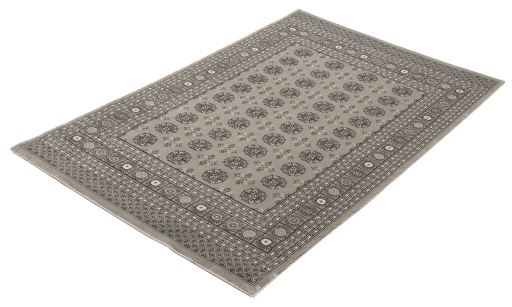 Navoi Bokhara Traditional Area Rug Grey therugsoutlet.ca