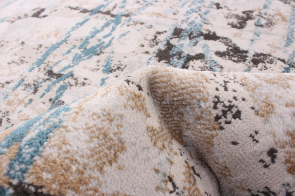 Nevada Abstract Area Rug Blue and Grey Therugsoutlet.ca