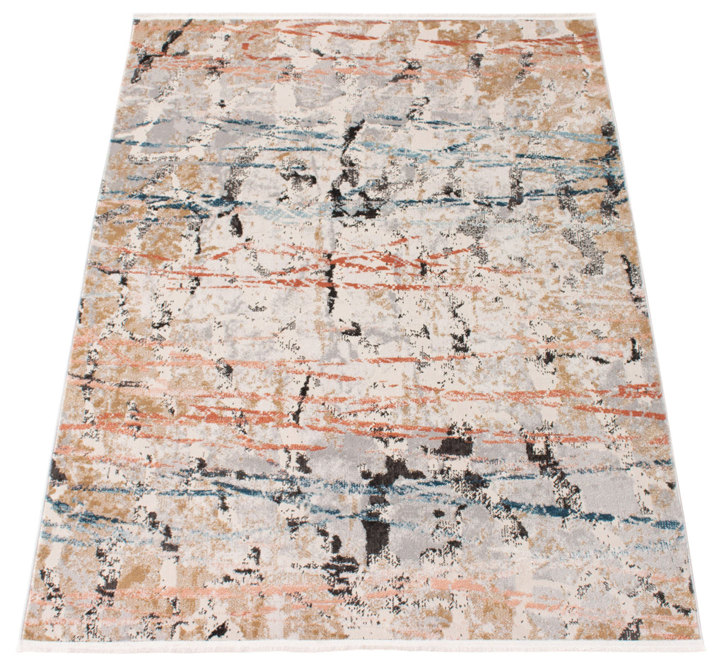 Nevada Abstract Area Rug Cream and Grey Therugsoutlet.ca