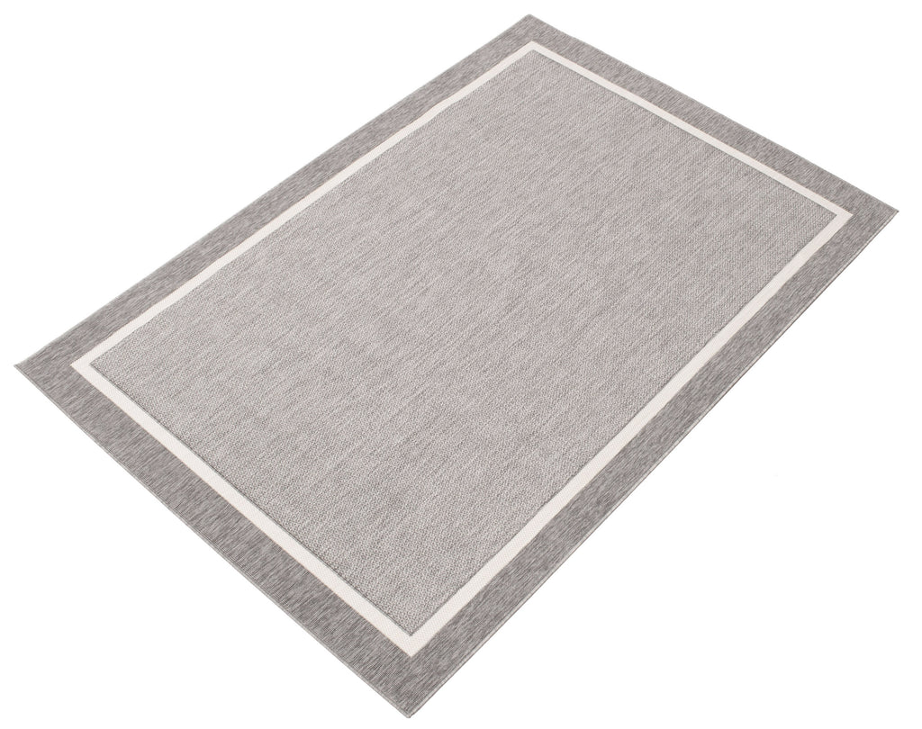 Plata Bordered Indoor/Outdoor Washable Area Rug Grey Therugsoutlet.ca