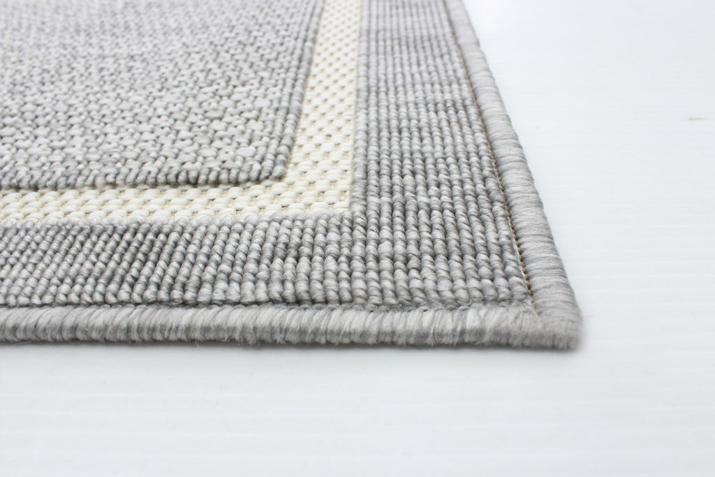 Plata Bordered Indoor/Outdoor Washable Area Rug Grey Therugsoutlet.ca