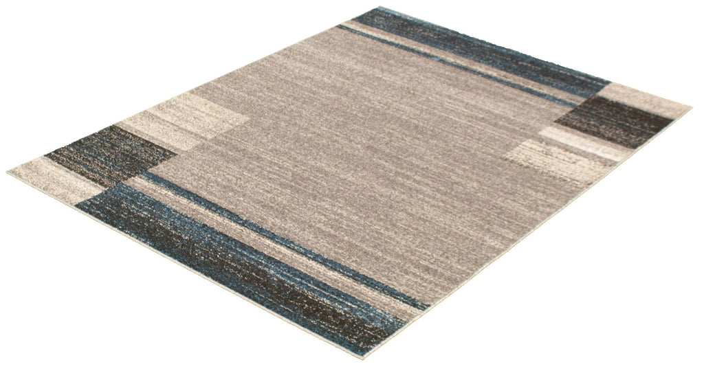 Plaza Geometric Area Rug Grey and Blue Therugsoutlet.ca