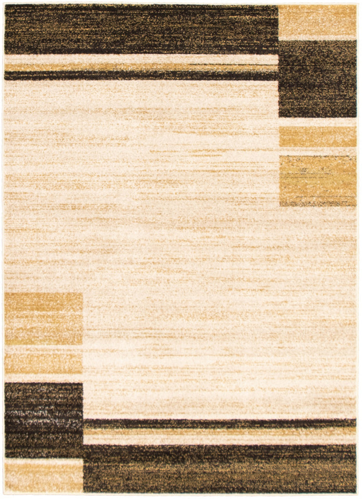 Plaza Geometric Area Rug Ivory and Brown Therugsoutlet.ca