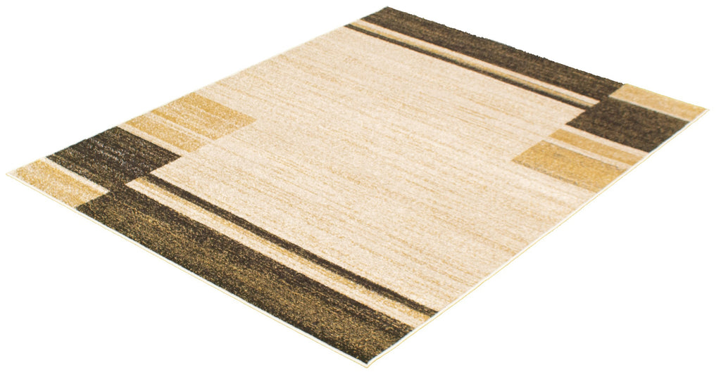 Plaza Geometric Area Rug Ivory and Brown Therugsoutlet.ca