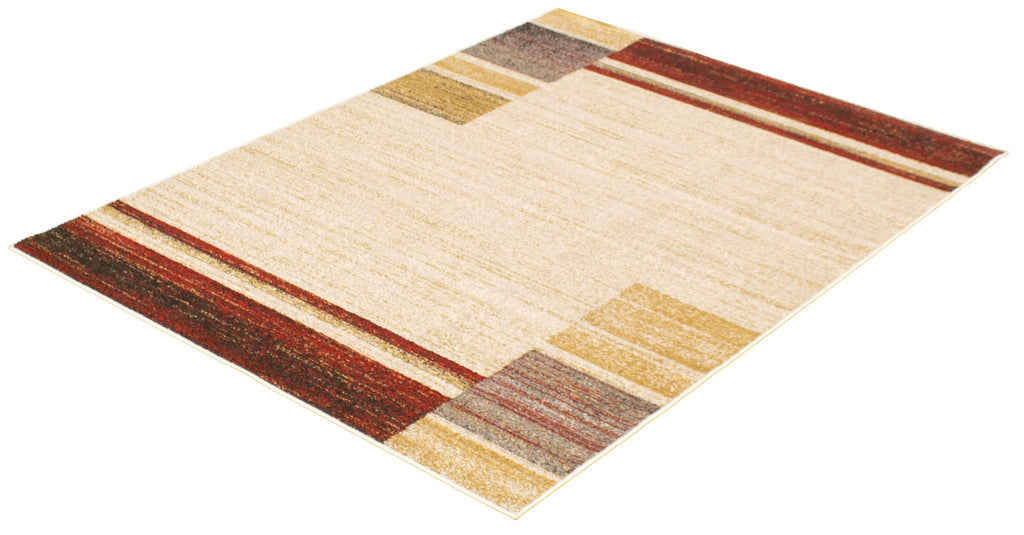 Plaza Geometric Area Rug Ivory and Red Therugsoutlet.ca