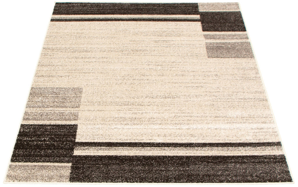 Plaza Geometric Area Rug Ivory and Taupe Therugsoutlet.ca