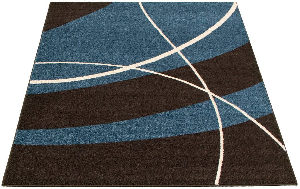 Prism Area Rug Dark Brown and Blue Therugsoutlet.ca