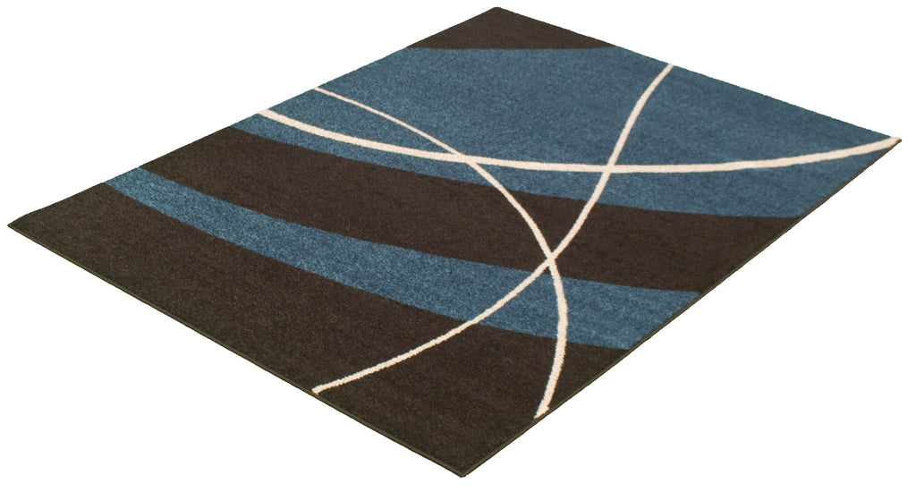 Prism Area Rug Dark Brown and Blue Therugsoutlet.ca