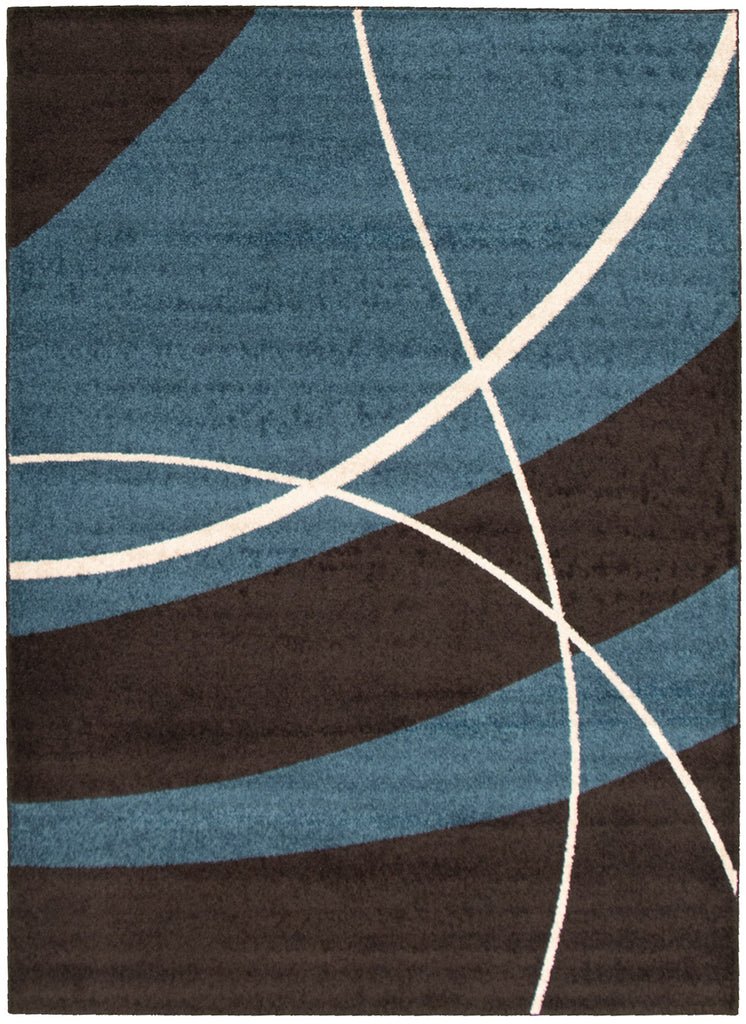 Prism Area Rug Dark Brown and Blue Therugsoutlet.ca