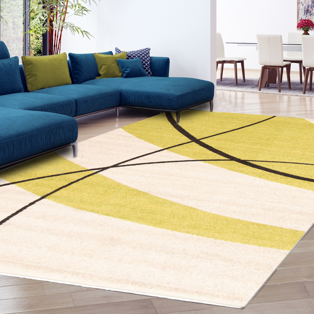 Prism Area Rug Gold and Cream Therugsoutlet.ca