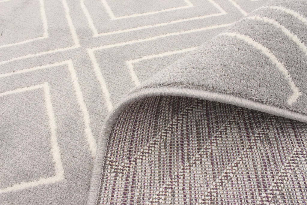 Rhombus Geod Area Rug Grey and White Therugsoutlet.ca