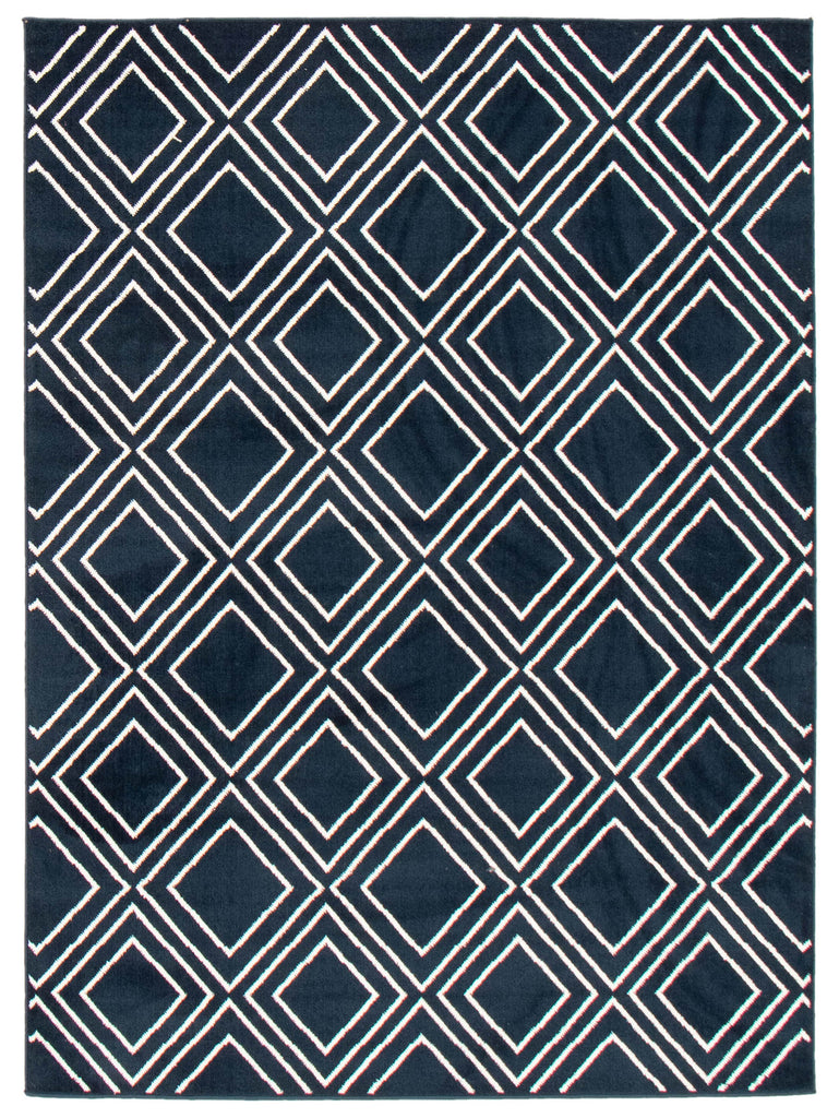 Rhombus Geod Area Rug Navy and White Therugsoutlet.ca