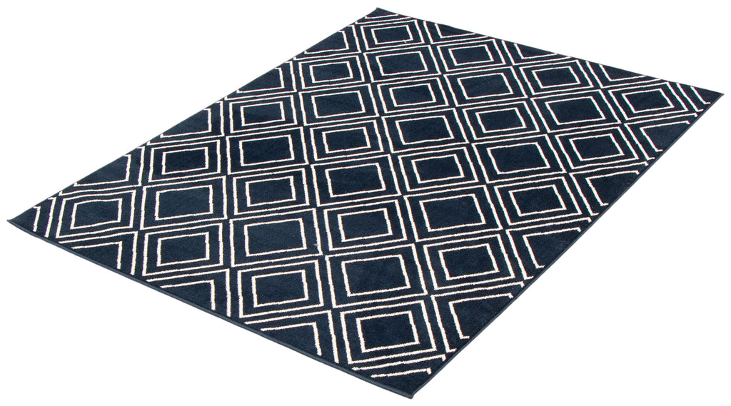 Rhombus Geod Area Rug Navy and White Therugsoutlet.ca