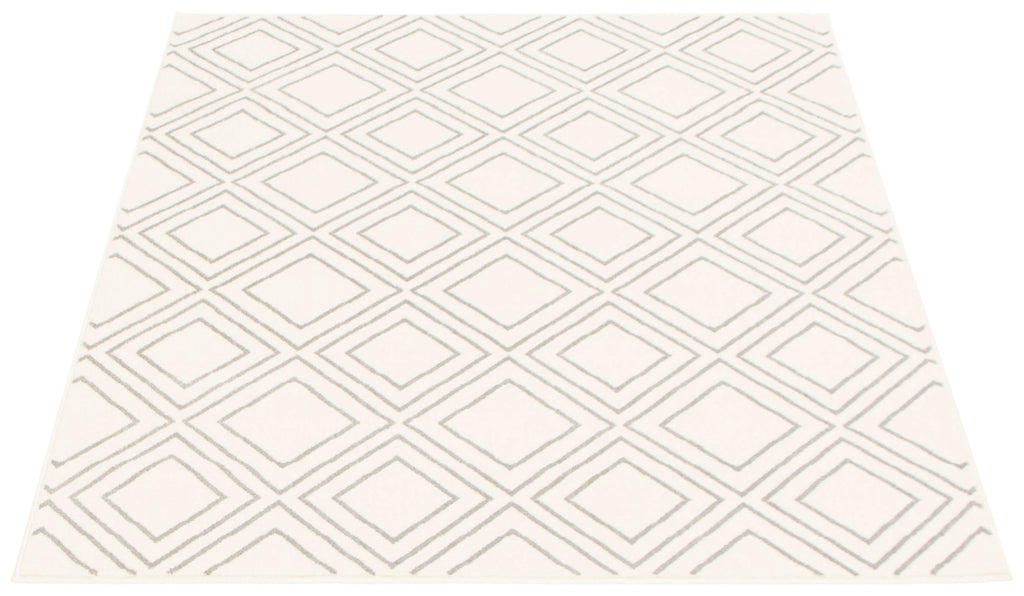 Rhombus Geod Area Rug White and Grey Therugsoutlet.ca