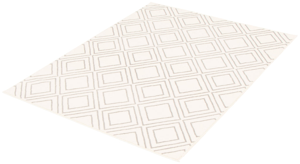 Rhombus Geod Area Rug White and Grey Therugsoutlet.ca