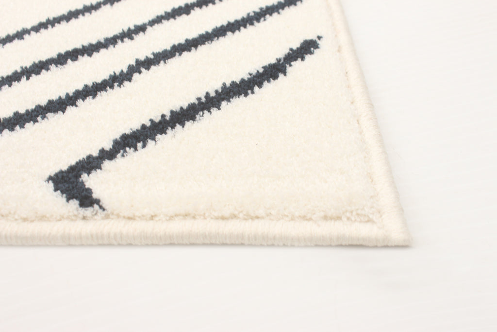 Rhombus Geod Area Rug White and Navy Therugsoutlet.ca