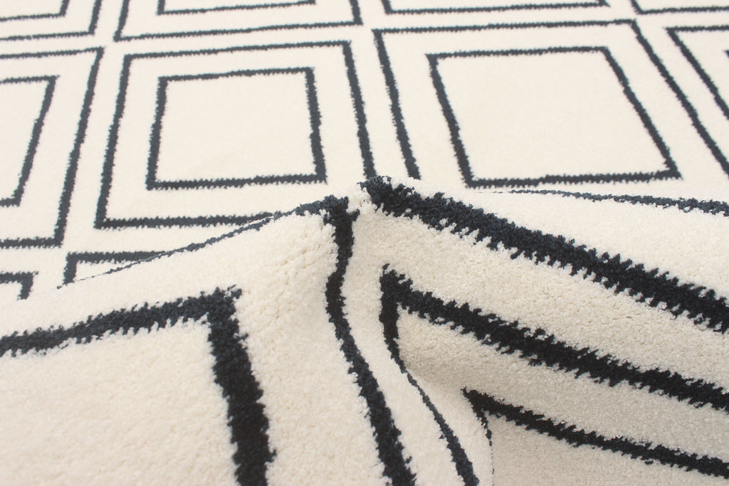 Rhombus Geod Area Rug White and Navy Therugsoutlet.ca