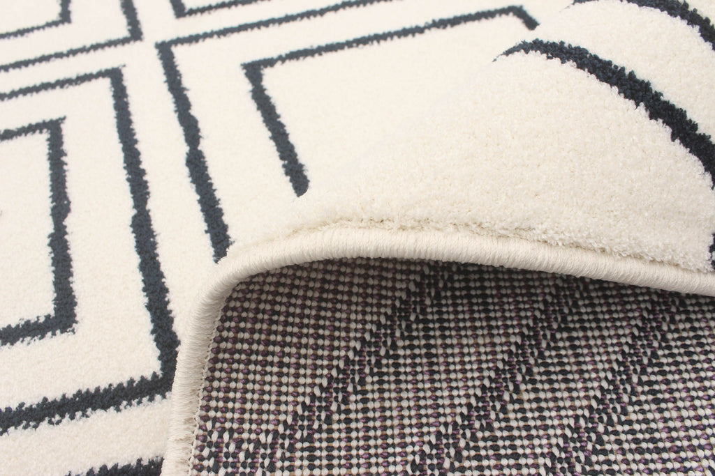 Rhombus Geod Area Rug White and Navy Therugsoutlet.ca