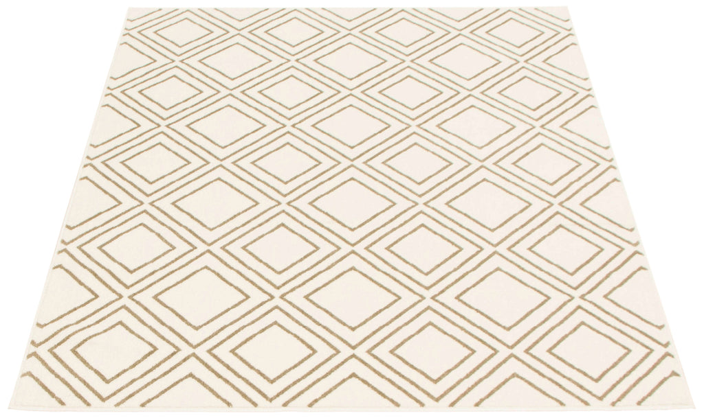 Rhombus Geod Area Rug White and Tan Therugsoutlet.ca