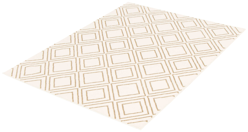 Rhombus Geod Area Rug White and Tan Therugsoutlet.ca