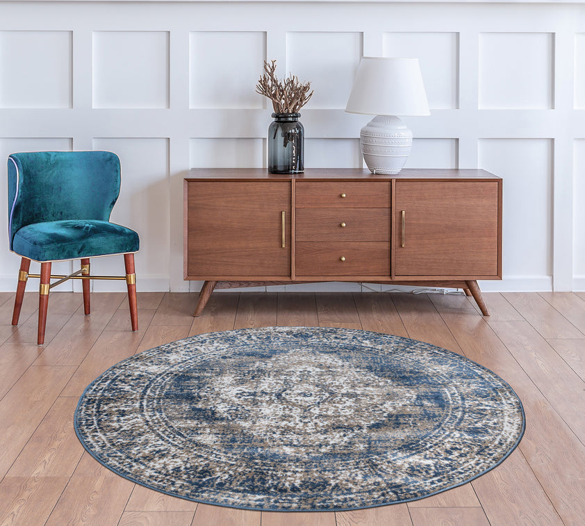 Santorini Medallion Blue Area Rug The Rugs Outlet Canada
