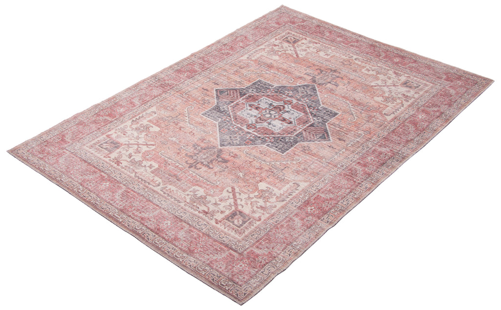 Sabalan Medallion Washable Area Rug Copper Therugsoutlet.ca