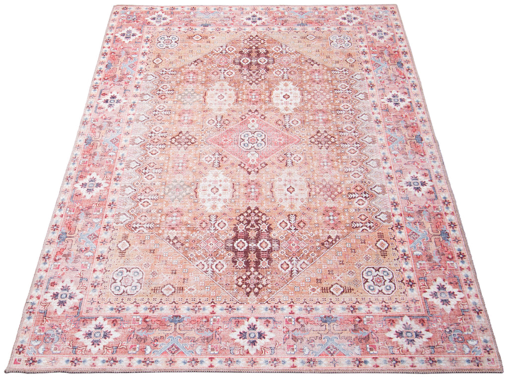 Sanandaj Medallion Washable Area Rug Copper Therugsoutlet.ca