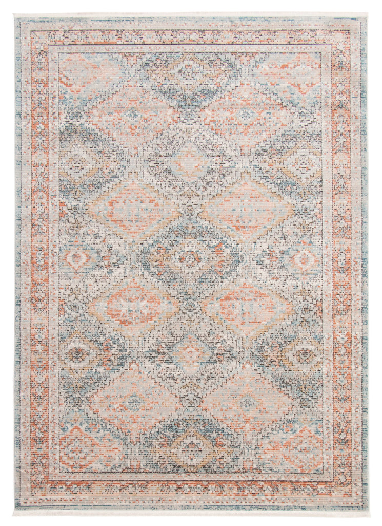 Shahnameh Traditional Area Rug Blue and Copper Therugsoutlet.ca