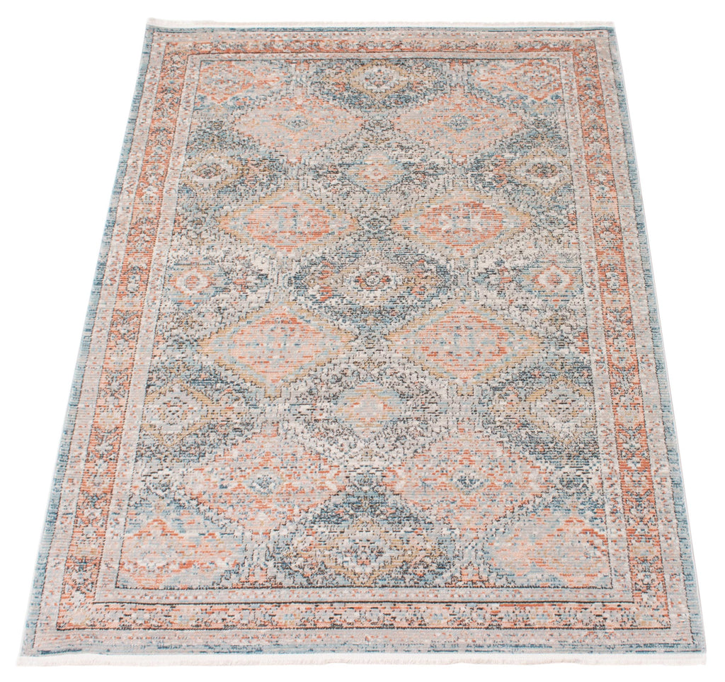 Shahnameh Traditional Area Rug Blue and Copper Therugsoutlet.ca