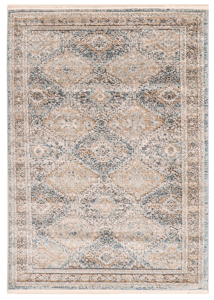 Shahnameh Traditional Area Rug Blue and Taupe Therugsoutlet.ca