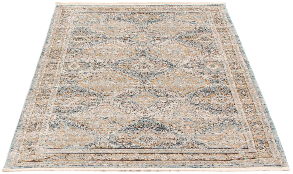 Shahnameh Traditional Area Rug Blue and Taupe Therugsoutlet.ca