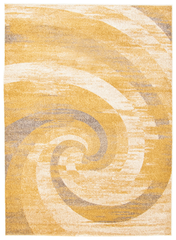 Spiral Serenity Area Rug Dark Ivory and Gold Therugsoutlet.ca