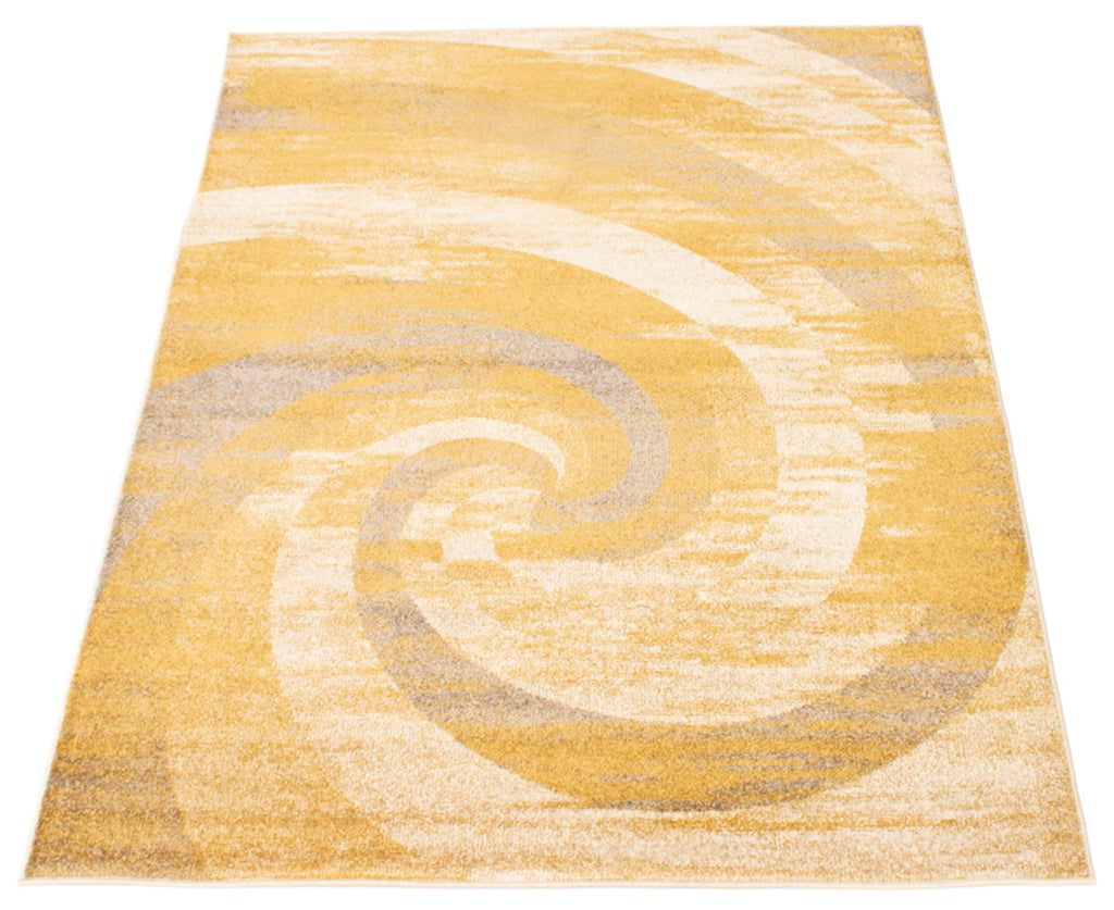 Spiral Serenity Area Rug Dark Ivory and Gold Therugsoutlet.ca