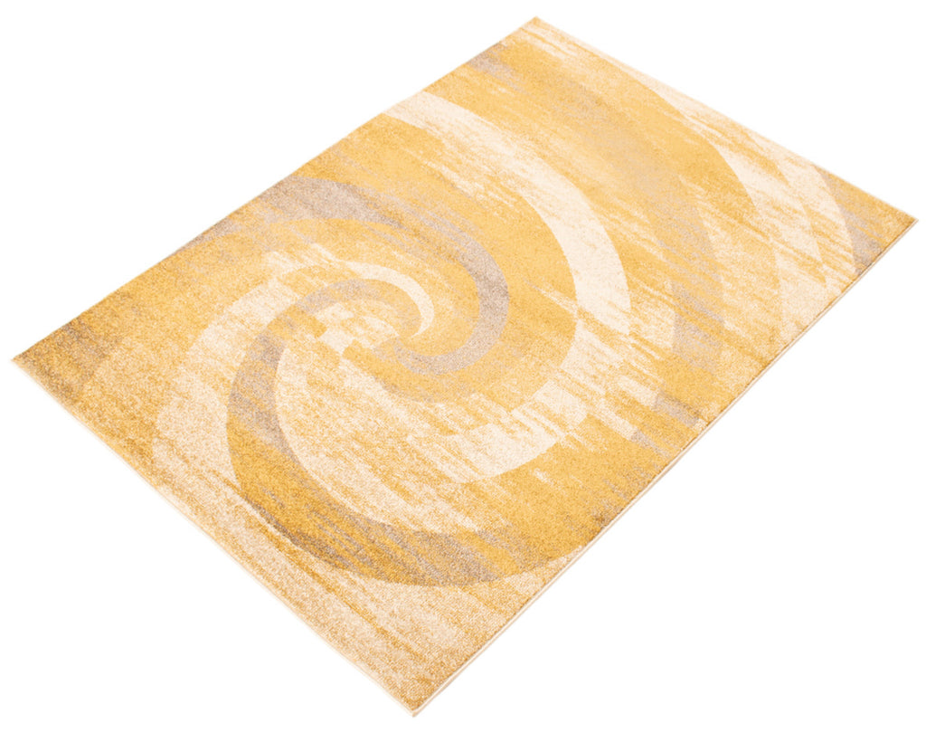 Spiral Serenity Area Rug Dark Ivory and Gold Therugsoutlet.ca