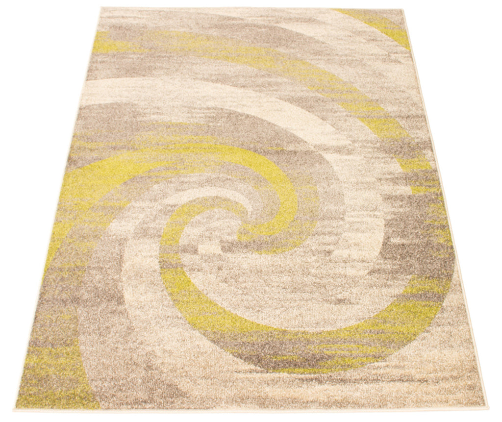 Spiral Serenity Area Rug Dark Ivory and Green Therugsoutlet.ca