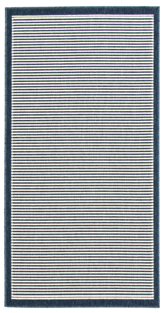 Thames Stripped Indoor/Outdoor Washable Area Rug Blue Therugsoutlet.ca