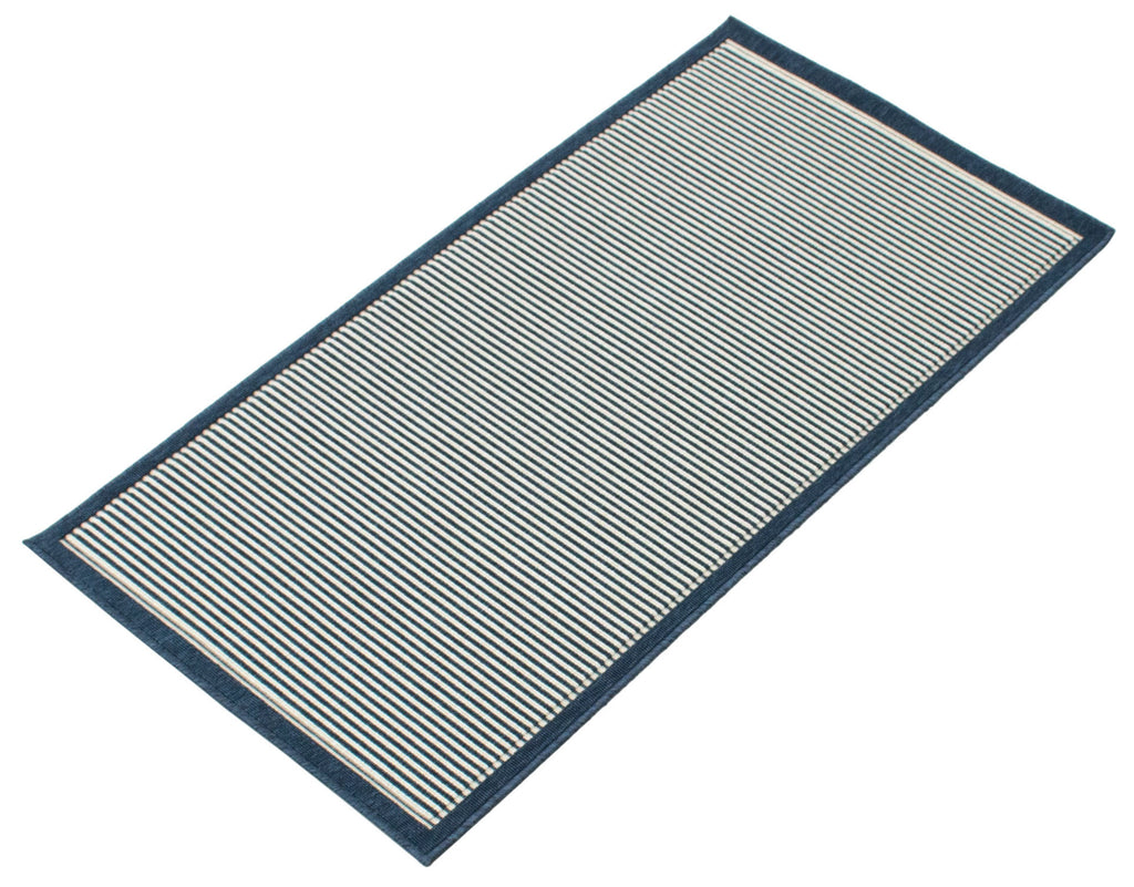 Thames Stripped Indoor/Outdoor Washable Area Rug Blue Therugsoutlet.ca