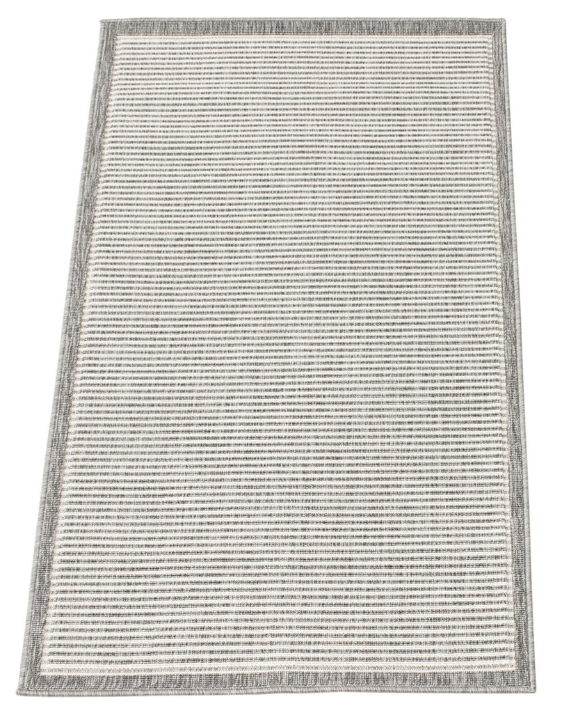 Thames Stripped Indoor/Outdoor Washable Area Rug Grey Therugsoutlet.ca