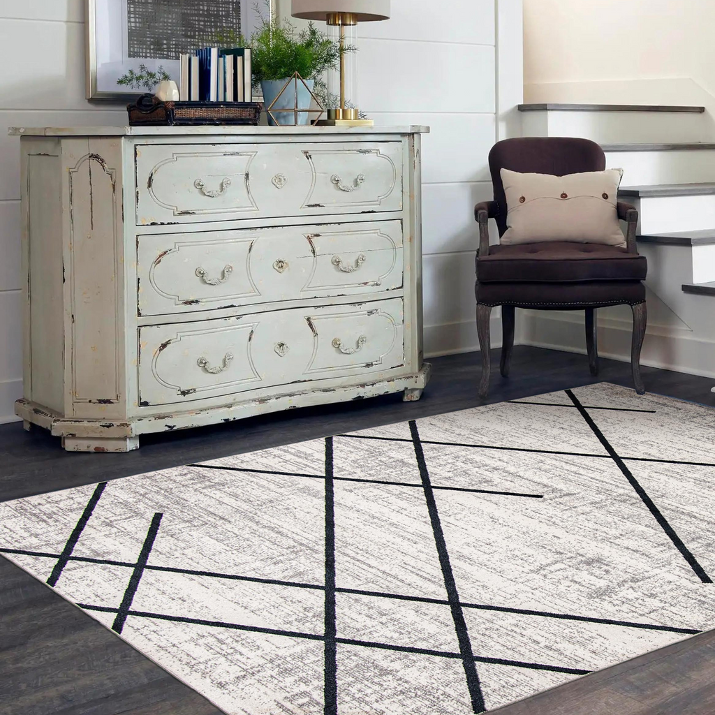Tidal Cuzco Washable Rug Ivory/Navy therugsoutlet.ca