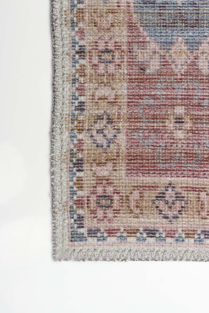 Washable Traditional Medallion Uzes Area Rug Beige Therugsoutlet.ca