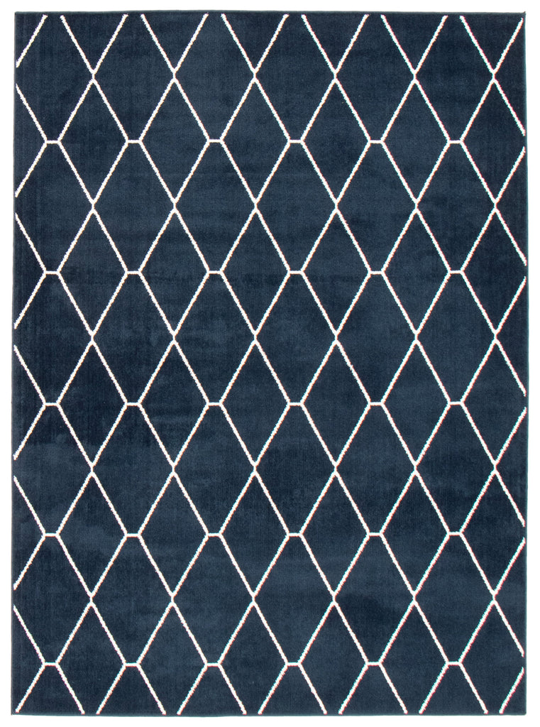 Zircon Geometric Area Rug Navy and White Therugsoutlet.ca