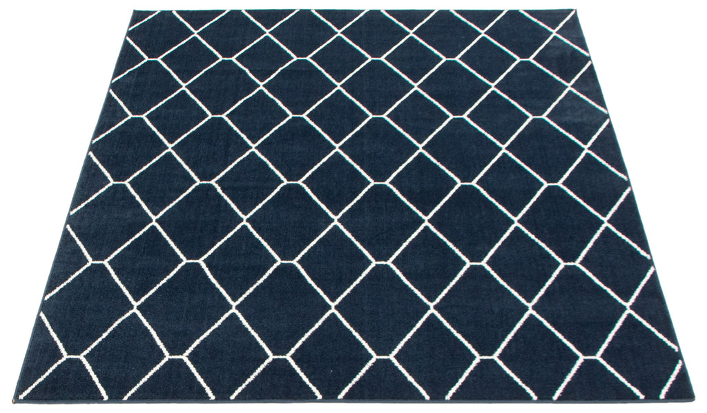 Zircon Geometric Area Rug Navy and White Therugsoutlet.ca