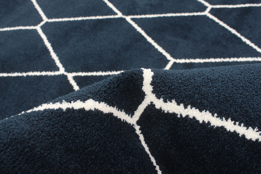 Zircon Geometric Area Rug Navy and White Therugsoutlet.ca