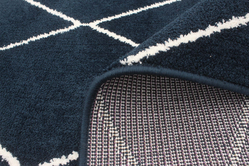 Zircon Geometric Area Rug Navy and White Therugsoutlet.ca