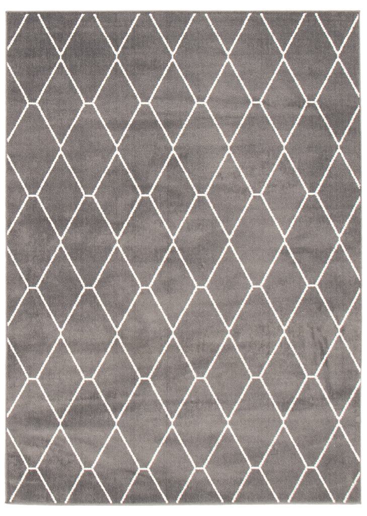 Zircon Geometric Area Rug Silver and White Therugsoutlet.ca