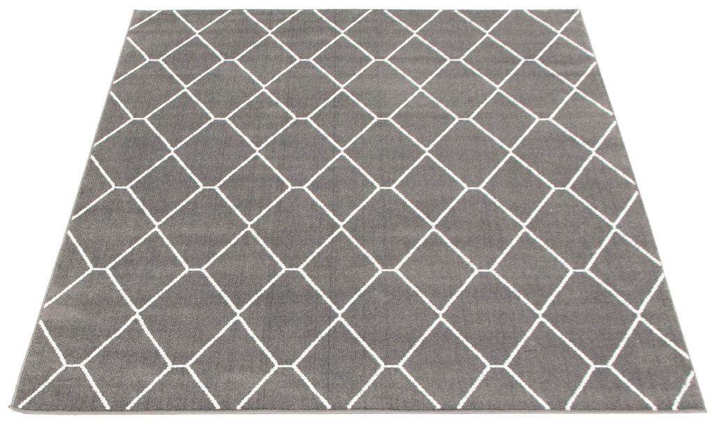 Zircon Geometric Area Rug Silver and White Therugsoutlet.ca