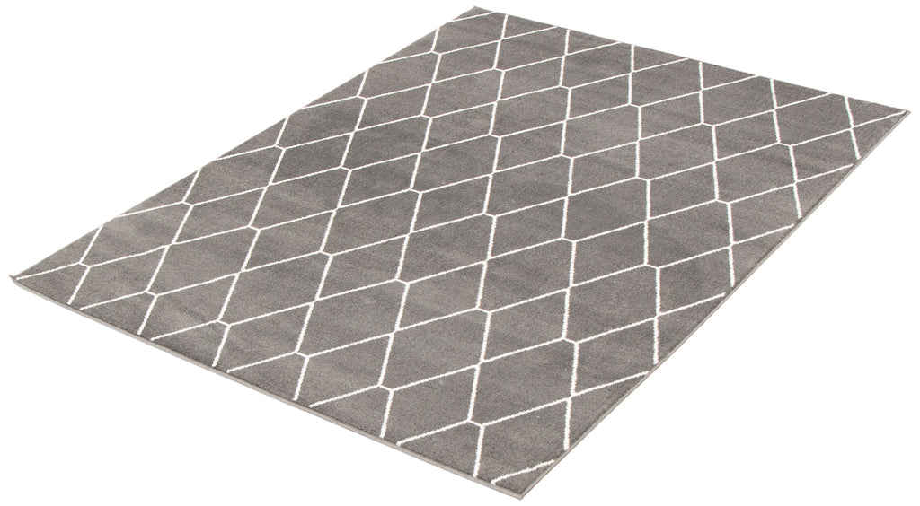 Zircon Geometric Area Rug Silver and White Therugsoutlet.ca