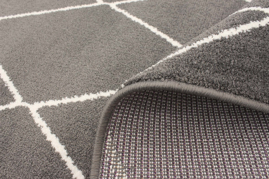 Zircon Geometric Area Rug Silver and White Therugsoutlet.ca