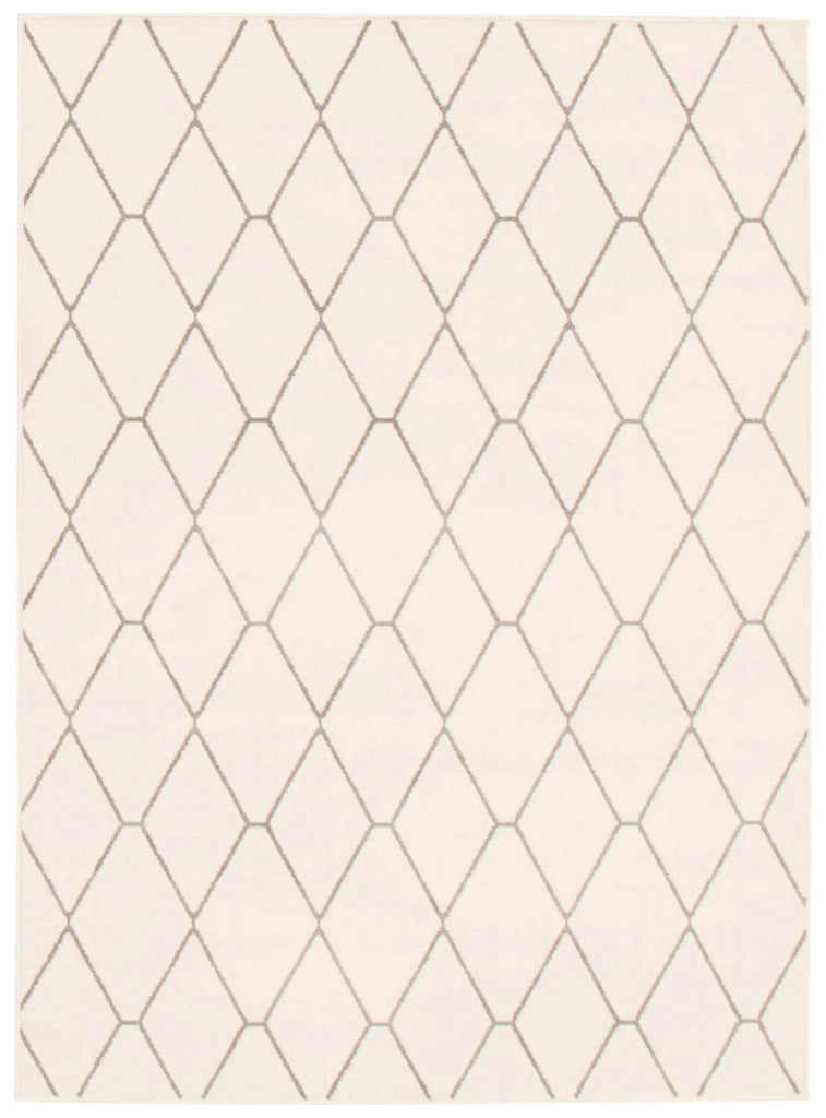 Zircon Geometric Area Rug White and Grey Therugsoutlet.ca